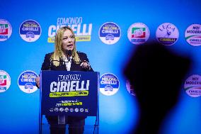 Campaign rally to support Campania regional candidate Edmondo Cirielli - Naples, Italy