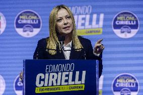Campaign rally to support Campania regional candidate Edmondo Cirielli - Naples