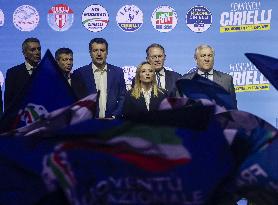 Campaign rally to support Campania regional candidate Edmondo Cirielli - Naples