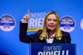Campaign rally to support Campania regional candidate Edmondo Cirielli - Naples