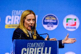 Campaign rally to support Campania regional candidate Edmondo Cirielli - Naples