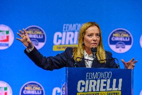 Campaign rally to support Campania regional candidate Edmondo Cirielli - Naples