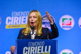 Campaign rally to support Campania regional candidate Edmondo Cirielli - Naples