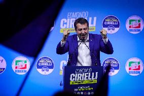 Campaign rally to support Campania regional candidate Edmondo Cirielli - Naples