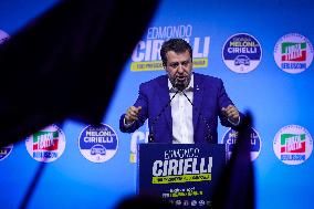 Campaign rally to support Campania regional candidate Edmondo Cirielli - Naples