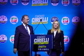 Campaign rally to support Campania regional candidate Edmondo Cirielli - Naples