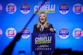 Campaign rally to support Campania regional candidate Edmondo Cirielli - Naples