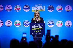 Campaign rally to support Campania regional candidate Edmondo Cirielli - Naples