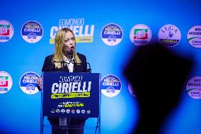 Campaign rally to support Campania regional candidate Edmondo Cirielli - Naples