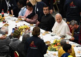 Pope Leo XIV Attends A Special Lunch With Indigent People - Vatican