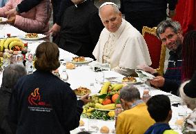 Pope Leo XIV Attends A Special Lunch With Indigent People - Vatican