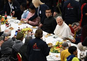 Pope Leo XIV Attends A Special Lunch With Indigent People - Vatican