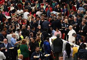 Pope Leo XIV Attends A Special Lunch With Indigent People - Vatican