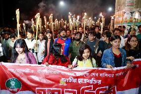 Students March With Torches Demanding Maximum Penalty for Hasina - Dhaka