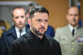 Macron and Zelensky at Headquarters of the Multinational Force Ukraine - Mont Valerien