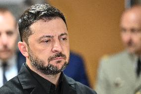 Macron and Zelensky at Headquarters of the Multinational Force Ukraine - Mont Valerien