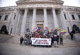 Anti-Bullfighting Protesters Rally in Front of Congress - Madrid