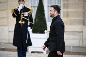 Volodymyr Zelensky Arrives at the Elysee Palace - Paris