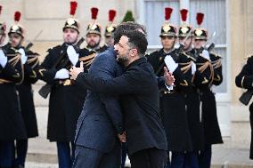 Volodymyr Zelensky Arrives at the Elysee Palace - Paris