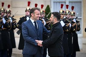 Volodymyr Zelensky Arrives at the Elysee Palace - Paris