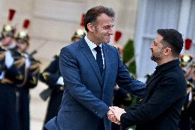 Volodymyr Zelensky Arrives at the Elysee Palace - Paris