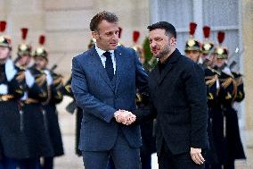 Volodymyr Zelensky Arrives at the Elysee Palace - Paris
