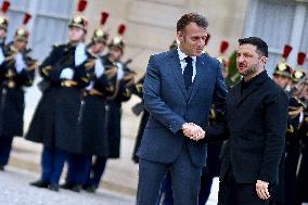 Volodymyr Zelensky Arrives at the Elysee Palace - Paris