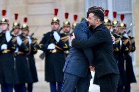 Volodymyr Zelensky Arrives at the Elysee Palace - Paris