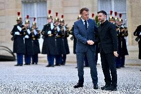 Volodymyr Zelensky Arrives at the Elysee Palace - Paris