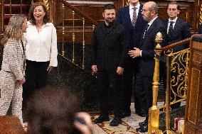 Zelenski Visits Congress - Madrid