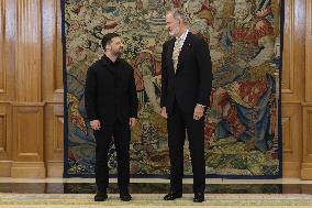 King Felipe Receives Zelenski - Madrid