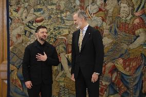 King Felipe Receives Zelenski - Madrid