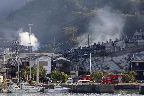 Massive fire in southwestern Japan