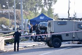 Ramming and Stabbing Attack at the Gush Etzion Junction - West Bank