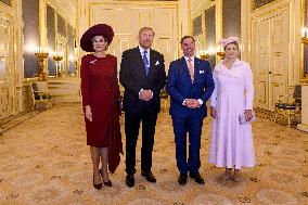 Dutch Royal Couple Receives Grand Duke Guillaume and Grand Duchess Stephanie of Luxembourg - The Netherlands