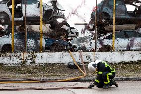 Scrapyard Fire - Spain