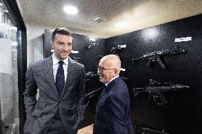 Jordan Bardella and Eric Ciotti visit MILIPOL Paris 2025 - Villepinte