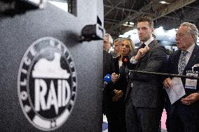 Jordan Bardella and Eric Ciotti visit MILIPOL Paris 2025 - Villepinte