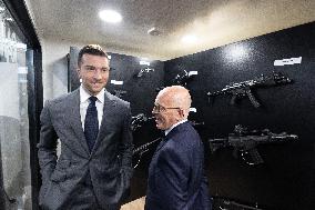 Jordan Bardella and Eric Ciotti visit MILIPOL Paris 2025 - Villepinte