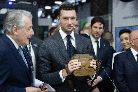 Jordan Bardella and Eric Ciotti visit MILIPOL Paris 2025 - Villepinte