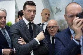 Jordan Bardella and Eric Ciotti visit MILIPOL Paris 2025 - Villepinte