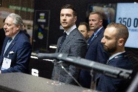 Jordan Bardella and Eric Ciotti visit MILIPOL Paris 2025 - Villepinte