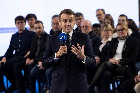 Macron Speaks to Readers of La Voix du Nord - Arras