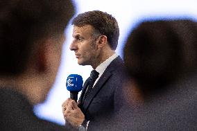 Macron Speaks to Readers of La Voix du Nord - Arras