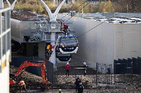 Firefighter evacuation exercice on urban cable car - Limeil-Brevannes