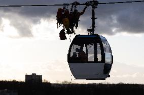 Firefighter evacuation exercice on urban cable car - Limeil-Brevannes