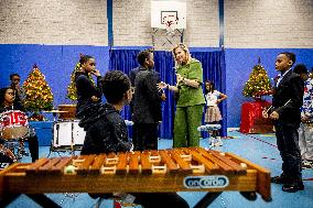 Queen Maxima Visits Mobiel Primary School - Amsterdam