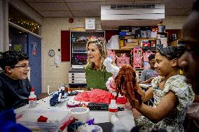 Queen Maxima Visits Mobiel Primary School - Amsterdam