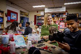 Queen Maxima Visits Mobiel Primary School - Amsterdam