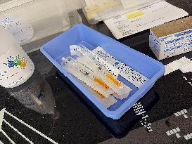 Illustration Covid And Flu Vaccination Syringes - France